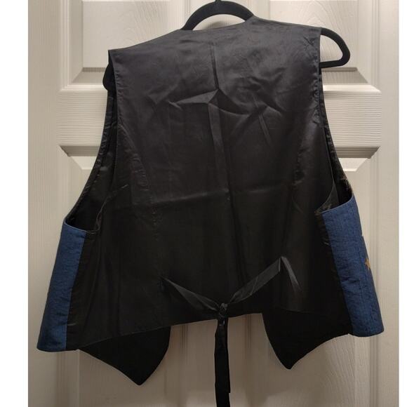 Angel Tapestry One Size Open Front Tie Back Vintage-Inspired Holiday Vest - Picture 4 of 4